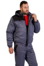 Costum de iarna culoare gri cu semisalopeta(la comanda) - imagine 3